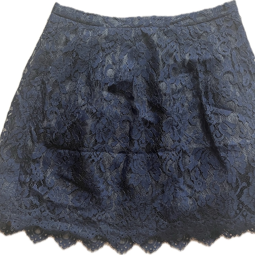 J. Crew Navy Lace A-Line Skirt